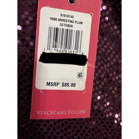 VINCE CAMUTO Metallic Knit Flutter Sleeve Top - Picture 4 of 8